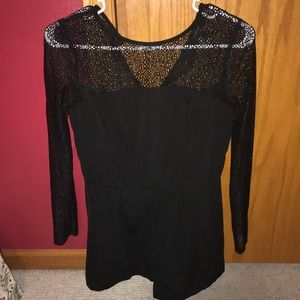 Forever21 Small Black Long Sleeve Romper